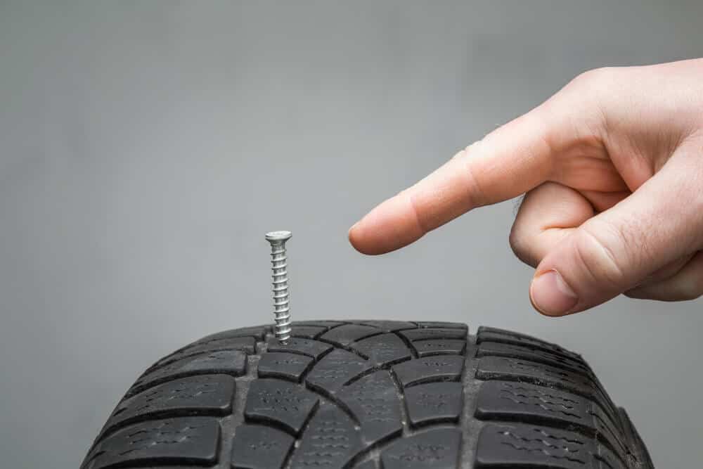 Driving with a nail in tire