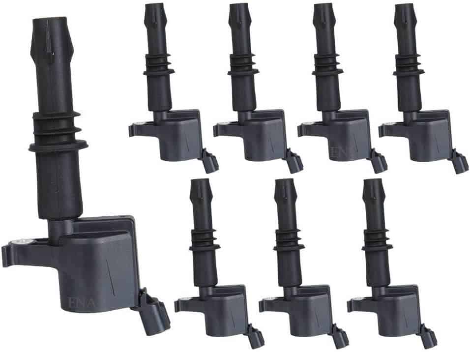 ENA Pack of 8 Straight Boot Ignition Coils 