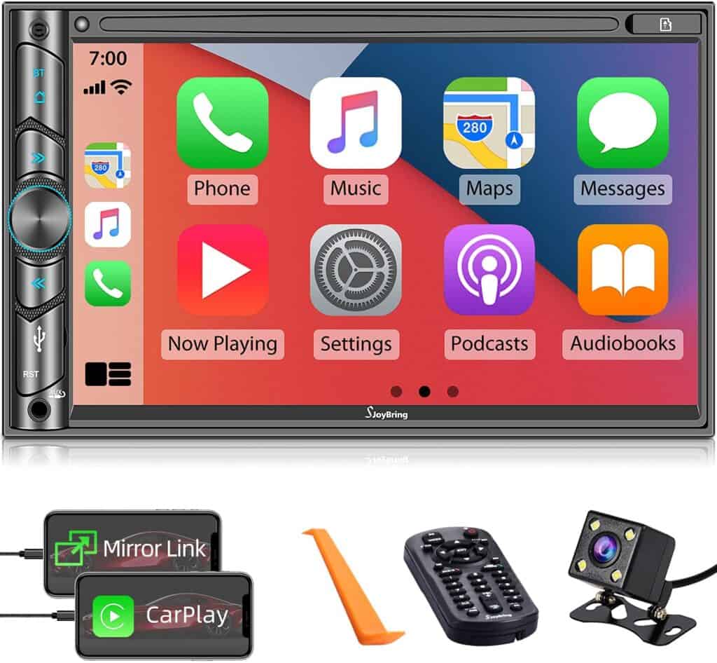 SJOYBRING Double DIN CarPlay Multimedia Player